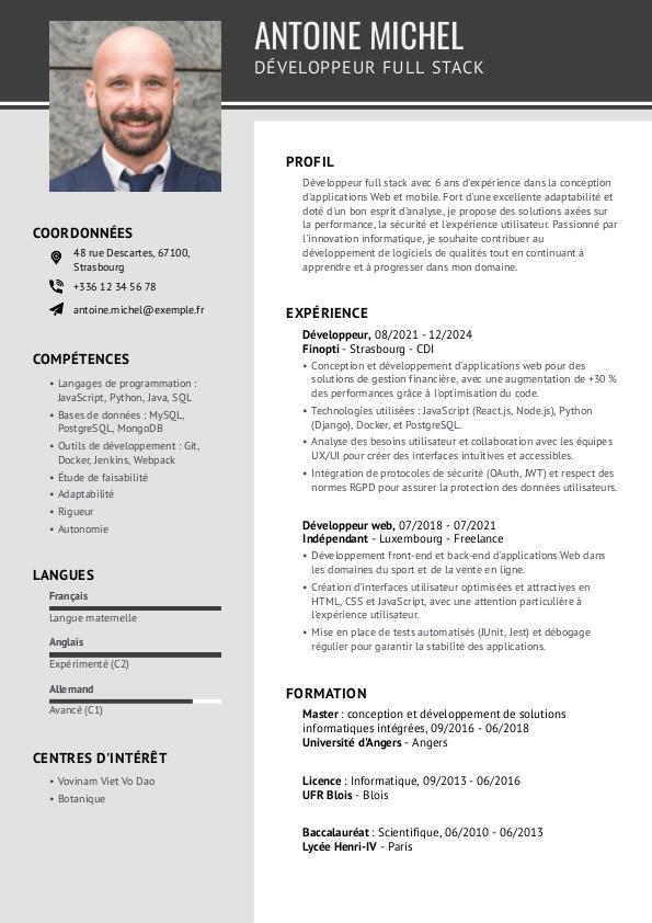 Modèle CV Luxembourg